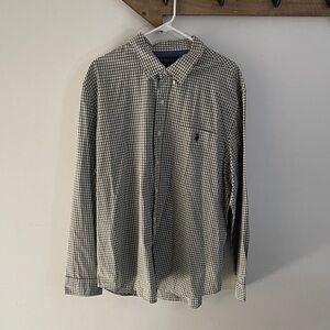 US Polo Assn green and white button down shirt